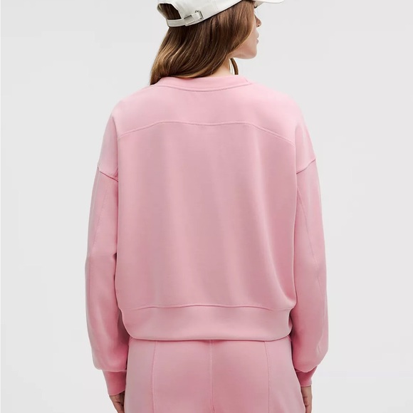 New Lululemon Softstreme Perfectly Oversized Cropped Crew Pink Tide Size 4 - Picture 2 of 10